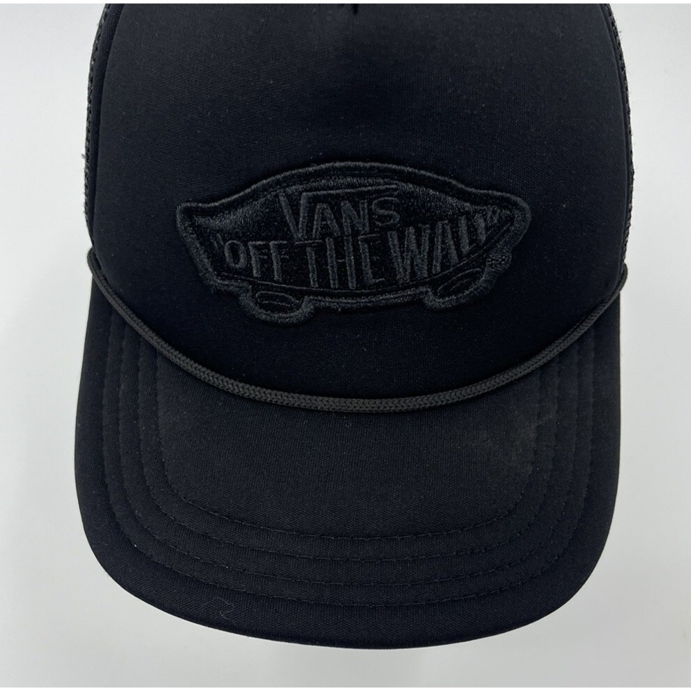 Vans Off The Wall Trucker Hat Mesh Adjustable Patch Rope Snapback Blackout